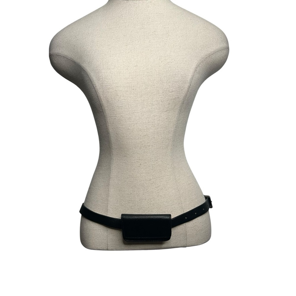 Club Monaco Black 100% Cow Leather Purse Belt Women’s Size Medium - Picture 5 of 12